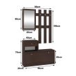 Set mobilier hol, placa laminata, cu pantofar, cuier, oglinda, wenge, 90x25x70/100 cm 