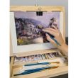 Set pictura, 2 in 1, cu sevalet, trusa lemn, 46 piese, 26x6.5x34 cm, Kruzzel