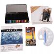 Set pictura si desen pentru copii, Maaleo, cu sevalet, panza, 30 de coli A4, agrafe, paleta de culori, 62 piese
