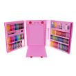 Set pictura si desen pentru copii, trusa plastic, roz, 208 piese, 41x5x31 cm