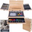 Set pictura si desen, trusa lemn, 83 piese, 26.5x11x35 cm, Kruzzel 