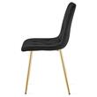 Set 6 scaune bucatarie/living, Artool, Libra, catifea neagra, picioare metal auriu, 45x54x86.5 cm