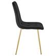 Set 6 scaune bucatarie/living, Artool, Libra, catifea neagra, picioare metal auriu, 45x54x86.5 cm