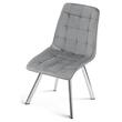 Set 4 scaune bucatarie/living, Artool, Cieza, catifea gri deschis, picioare metal argintiu, 49x60x87 cm
