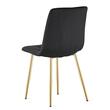 Set 6 scaune bucatarie/living, Artool, Libra, catifea neagra, picioare metal auriu, 45x54x86.5 cm