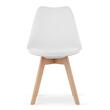 Set 4 scaune bucatarie/living, Artool, Mark, PP alb, picioare lemn natur, 49x43x82 cm