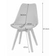 Set 4 scaune bucatarie/living, Artool, Mark, PP alb, picioare lemn natur, 49x43x82 cm