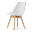 Set 4 scaune bucatarie/living, Artool, Mark, PP alb, picioare lemn natur, 49x43x82 cm