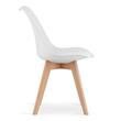 Set 4 scaune bucatarie/living, Artool, Mark, PP alb, picioare lemn natur, 49x43x82 cm