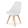 Set 4 scaune bucatarie/living, Artool, Mark, PP alb, picioare lemn natur, 49x43x82 cm
