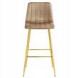 Set 2 scaune de bucatarie/bar, Artool, Pozza, catifea maro, picioare metal auriu, 43x49x102 cm