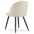 Set 6 scaune bucatarie/living, Artool, Bello, catifea bej, picioare metal negru, 46x42.5x76.5 cm