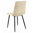 Set 6 scaune bucatarie/living, Artool, Libra, catifea bej, picioare metal negru, 44x40x88.5 cm
