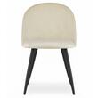 Set 6 scaune bucatarie/living, Artool, Bello, catifea bej, picioare metal negru, 46x42.5x76.5 cm