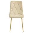 Set 6 scaune bucatarie/living, Artool, Libra, catifea bej, picioare metal auriu, 45x54x86.5 cm