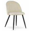 Set 6 scaune bucatarie/living, Artool, Bello, catifea bej, picioare metal negru, 46x42.5x76.5 cm