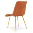 Set 4 scaune bucatarie/living, Artool, Split, catifea aramie, picioare metal auriu, 49x60x88 cm