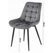 Set 4 scaune bucatarie/living, Artool, Bera, catifea gri, picioare metal negru, 54x60x88 cm