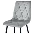 Set 6 scaune bucatarie/living, Artool, Libra, catifea gri, picioare metal negru, 44x40x88.5 cm