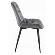 Set 4 scaune bucatarie/living, Artool, Bera, catifea gri, picioare metal negru, 54x60x88 cm