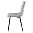 Set 6 scaune bucatarie/living, Artool, Libra, catifea gri, picioare metal negru, 44x40x88.5 cm