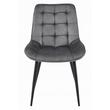 Set 4 scaune bucatarie/living, Artool, Bera, catifea gri, picioare metal negru, 54x60x88 cm