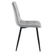 Set 6 scaune bucatarie/living, Artool, Libra, catifea gri, picioare metal negru, 44x40x88.5 cm