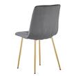 Set 6 scaune bucatarie/living, Artool, Libra, catifea gri inchis, picioare metal auriu, 45x54x86.5 cm