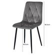 Set 6 scaune bucatarie/living, Artool, Libra, catifea gri, picioare metal negru, 44x40x88.5 cm