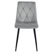 Set 6 scaune bucatarie/living, Artool, Libra, catifea gri, picioare metal negru, 44x40x88.5 cm