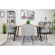 Set 6 scaune tip fotoliu bucatarie/living, Artool, Lugo, catifea argintie, picioare metal negru, 57.5x56.5x86.5 cm