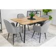 Set 6 scaune tip fotoliu bucatarie/living, Artool, Lugo, catifea argintie, picioare metal negru, 57.5x56.5x86.5 cm