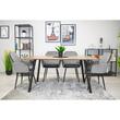 Set 6 scaune tip fotoliu bucatarie/living, Artool, Lugo, catifea argintie, picioare metal negru, 57.5x56.5x86.5 cm