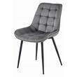 Set 4 scaune bucatarie/living, Artool, Bera, catifea gri, picioare metal negru, 54x60x88 cm