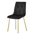 Set 4 scaune bucatarie/living, Artool, Libra, catifea neagra, picioare metal auriu, 45x54x86.5 cm