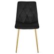 Set 4 scaune bucatarie/living, Artool, Libra, catifea neagra, picioare metal auriu, 45x54x86.5 cm