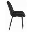 Set 4 scaune bucatarie/living, Artool, Bera, catifea neagra, picioare metal negru, 54x60x88 cm