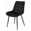 Set 4 scaune bucatarie/living, Artool, Bera, catifea neagra, picioare metal negru, 54x60x88 cm