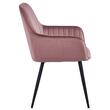 Set 6 scaune tip fotoliu bucatarie/living, Artool, Solden, catifea roz, picioare metal negru, 55x45.5x83.5 cm