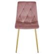 Set 4 scaune bucatarie/living, Artool, Libra, catifea roz, picioare metal auriu, 45x54x86.5 cm