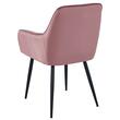 Set 6 scaune tip fotoliu bucatarie/living, Artool, Solden, catifea roz, picioare metal negru, 55x45.5x83.5 cm