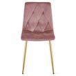 Set 6 scaune bucatarie/living, Artool, Libra, catifea roz, picioare metal auriu, 45x54x86.5 cm