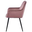 Set 6 scaune tip fotoliu bucatarie/living, Artool, Solden, catifea roz, picioare metal negru, 55x45.5x83.5 cm