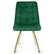 Set 4 scaune bucatarie/living, Artool, Cieza, catifea verde, picioare metal auriu, 49x60x87 cm