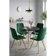 Set 4 scaune bucatarie/living, Artool, Cieza, catifea verde, picioare metal auriu, 49x60x87 cm