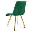 Set 4 scaune bucatarie/living, Artool, Cieza, catifea verde, picioare metal auriu, 49x60x87 cm