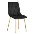 Set 6 scaune bucatarie/living, Artool, Libra, catifea neagra, picioare metal auriu, 45x54x86.5 cm