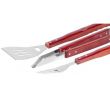 Set ustensile pentru barbeque/gratar, otel inoxidabil, maner lemn, 3 piese