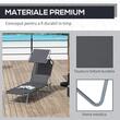 Sezlong pentru gradina, metalic, cu parasolar, material Oxford, gri, 187x58x50 cm, Evelyn