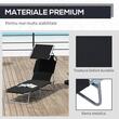 Sezlong pentru gradina, metalic, cu parasolar, material Oxford, negru, 187x58x50 cm, Evelyn